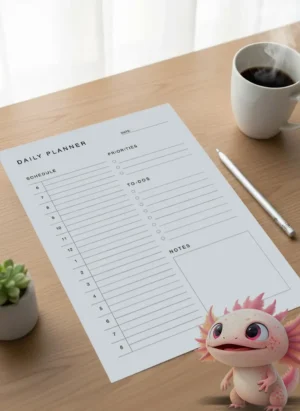 Daily Planner Template - Free Printable PDF Download