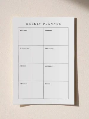 Weekly Planner Template - Printable PDF Download